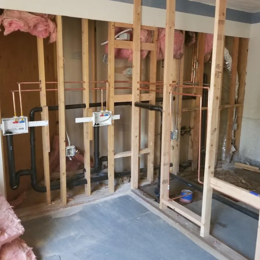 Copper pipe rough-in and plumbing installation in Opelika